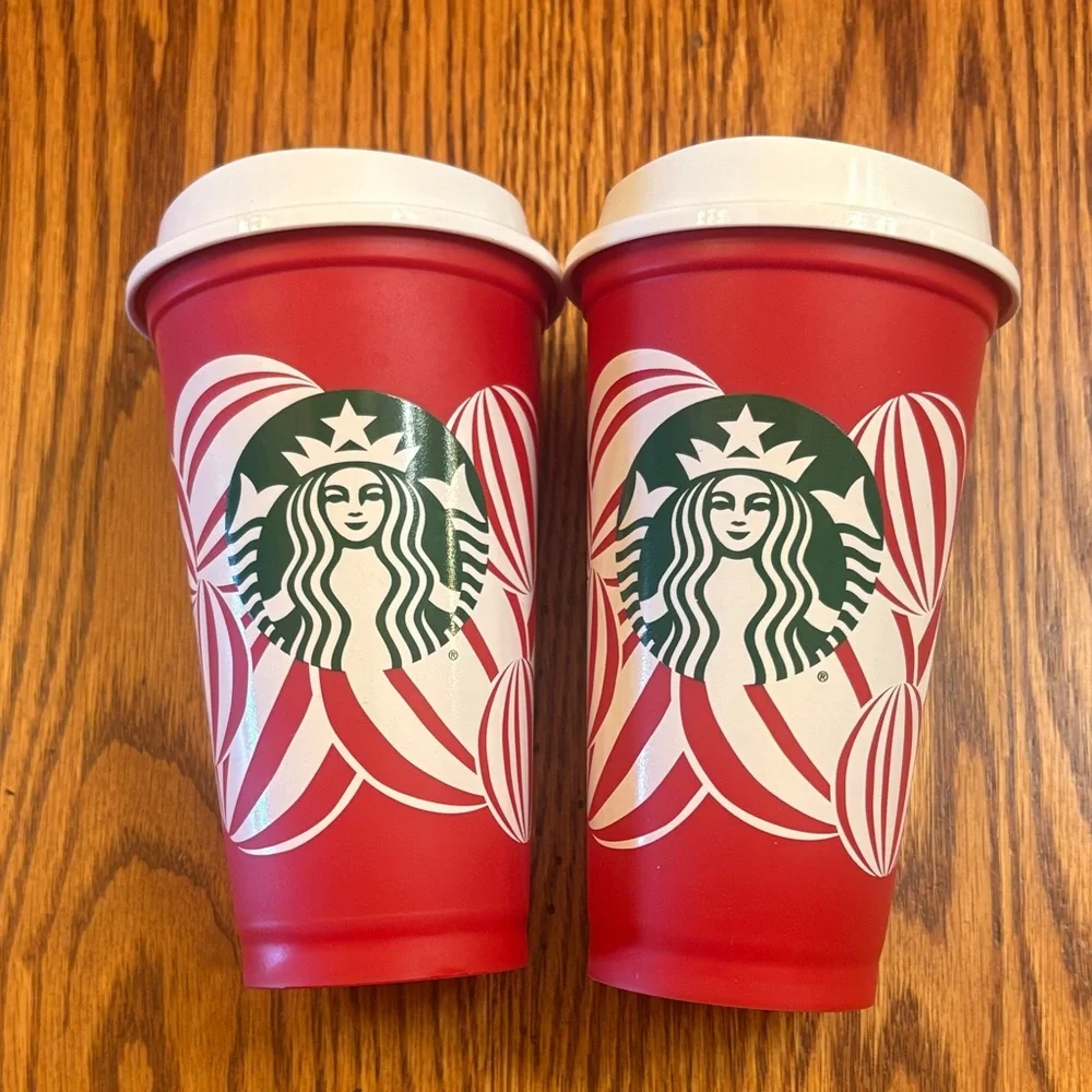 3 Starbucks Reusable Holiday Red Christmas Cups 16oz from 2024